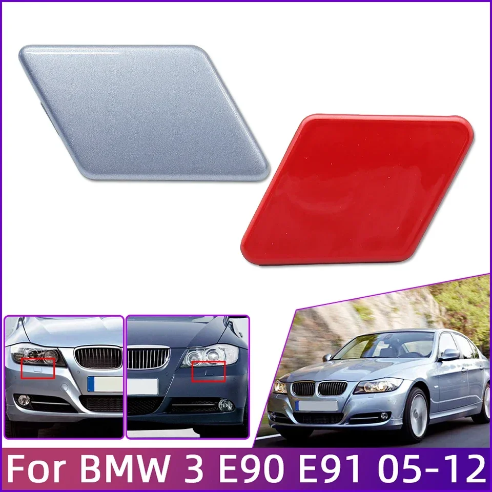 For 2005-2008 2009-2012 BMW 3Series E90 E91 LCI 2005-2008 2009-2012 Headlight Washer Nozzle Cover Headlamp Water Spray Lid