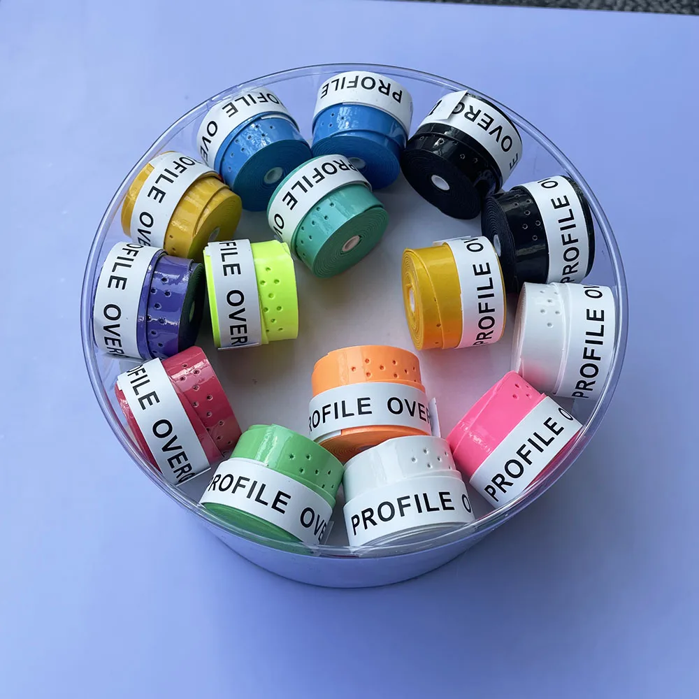 Description Picture 3 of item60PCS Free Shipping Sticky Perforated Tennis Overgrips PU Paddle Rackets Overgrips Anti-slip Sweatbands Squash Rackets Grips