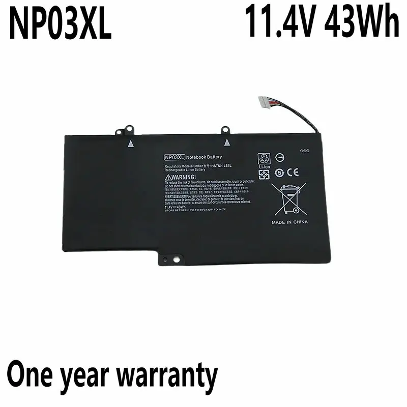 

11.4V 43Wh New NP03XL Laptop Battery For HP Pavilion X360 13-A010DX TPN-Q146 TPN-Q147 TPN-Q148 HSTNN-LB6L 760944-421 15-U010DX