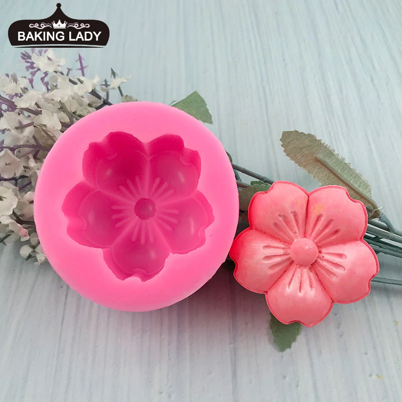 

Sakura Flower Shaped Aromatherapy Wax Silicone Mould Cherry Blossoms Cake Candy Chocolate Fondant Soap Mold Cake Decorating Tool