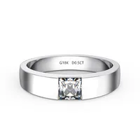 Popular 18K White Gold Ring 0.5CT Princess Diamond Engagement Ring For Women Birthday Jewelry Promise Gift For Mother 1