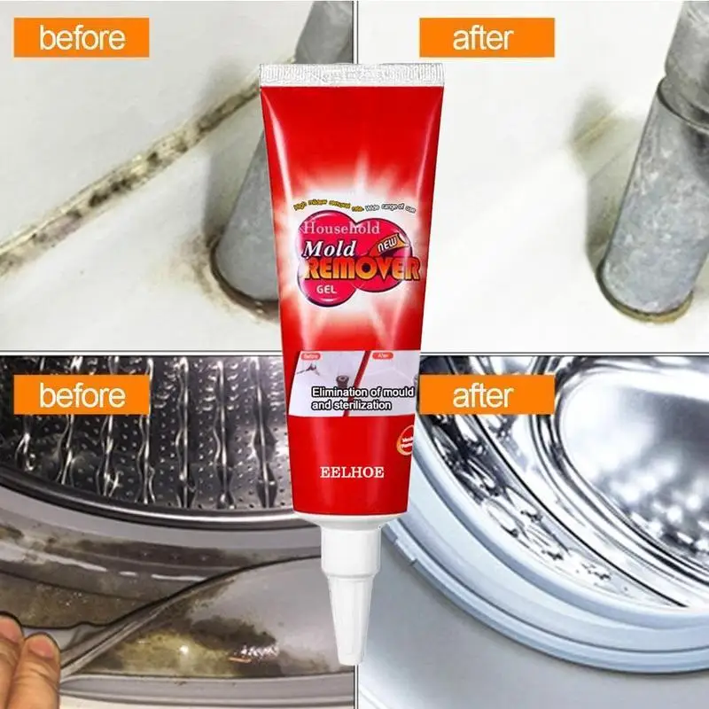 Mildew Remover Cleaner Wall Mold Mildew Remover Cleaner Caulk Gel Pool Tile Gap Spot Mold Remover Washing Machine Bathroom Mildew Gel 20G