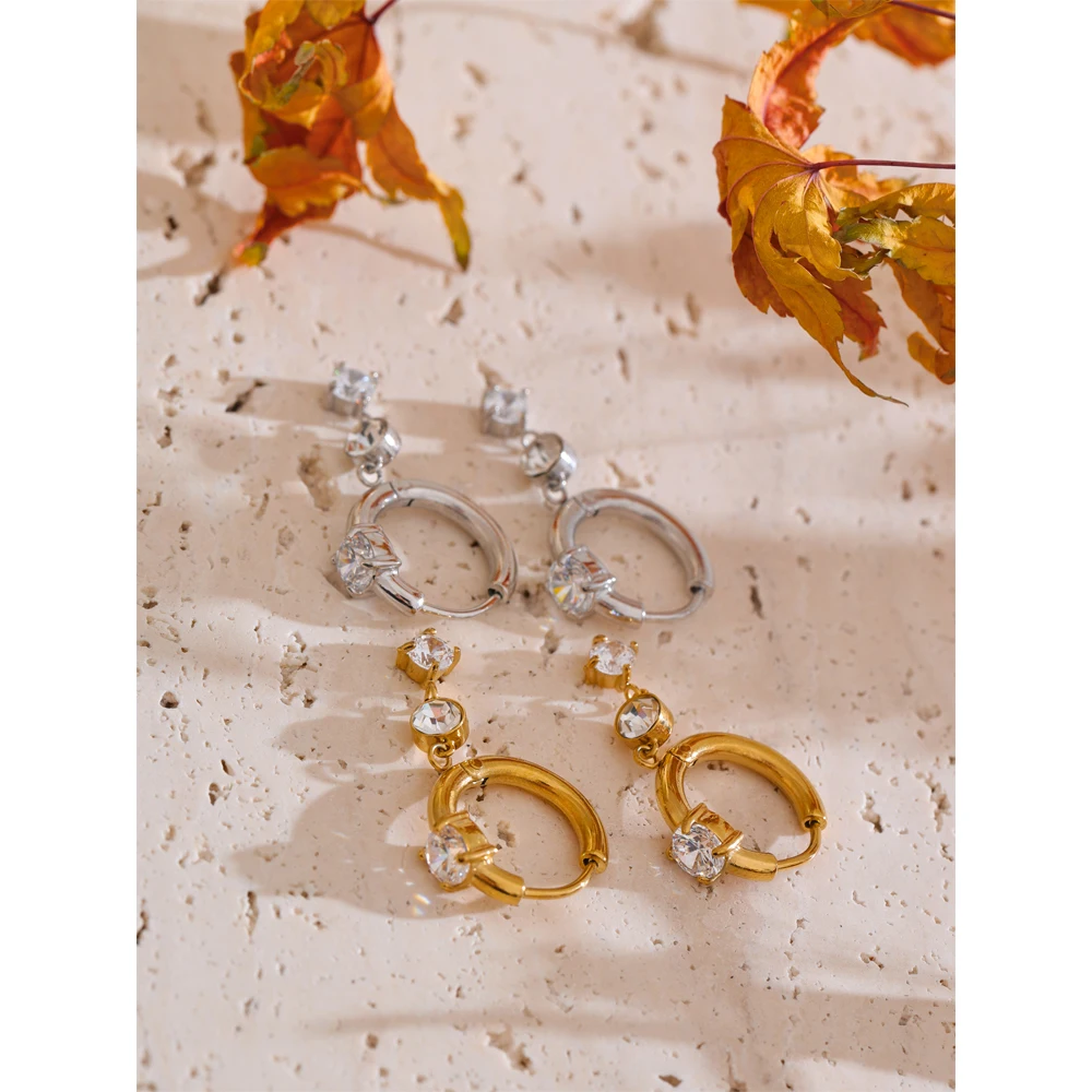 Yhpup Earrings Cubic Zirconia Drop