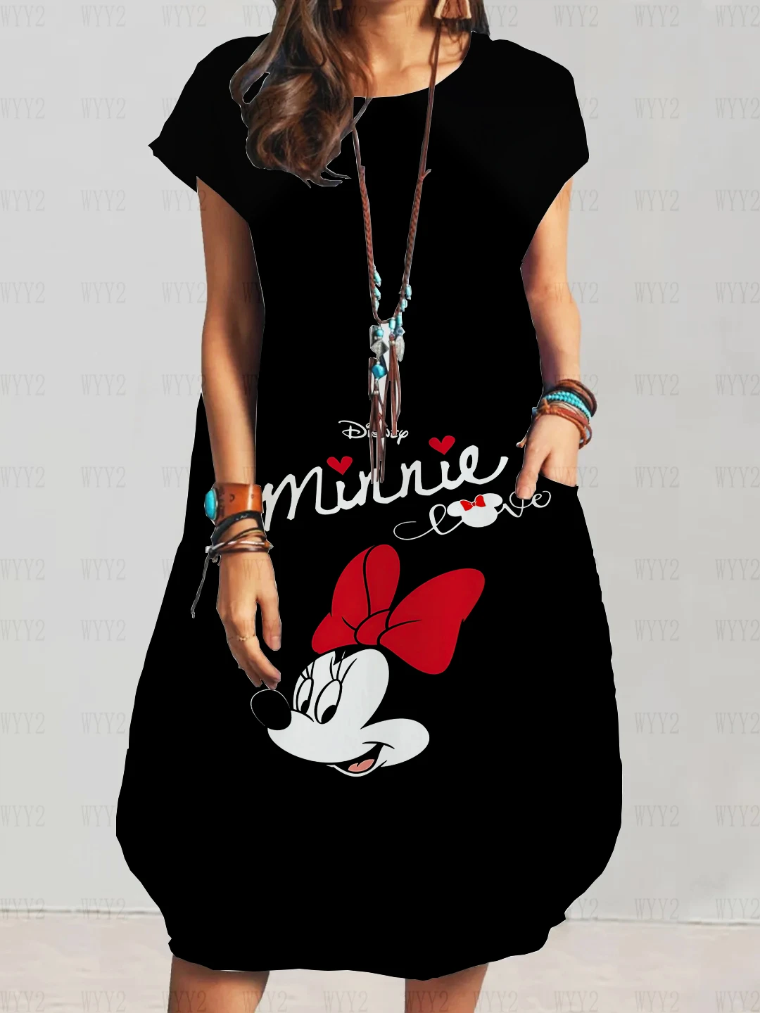 New Disney Mickey Mouse Women Dress Elegant Dress Office Ladies Dress O ...