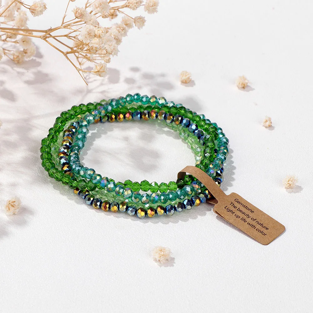 Elegante braccialetto di pietre naturali di colore verde chiaro