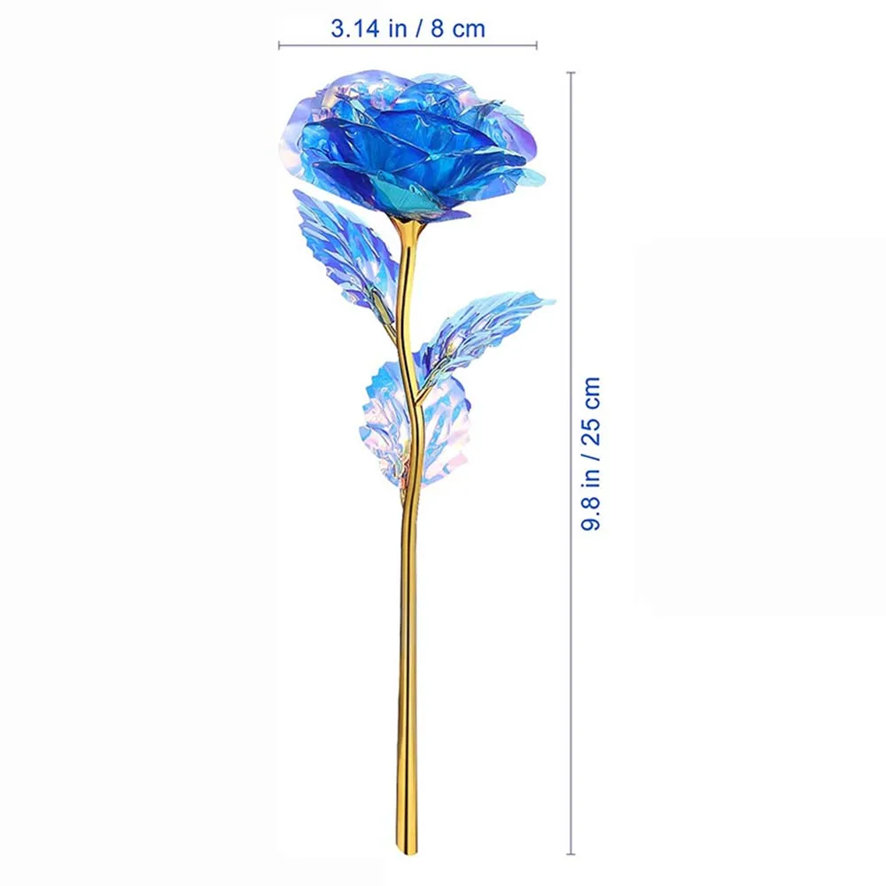 Valentine's Day Mother's Day Gift 24K Foil Plated Artificial Roses Wedding Decor Lover Lighting Creative Gift