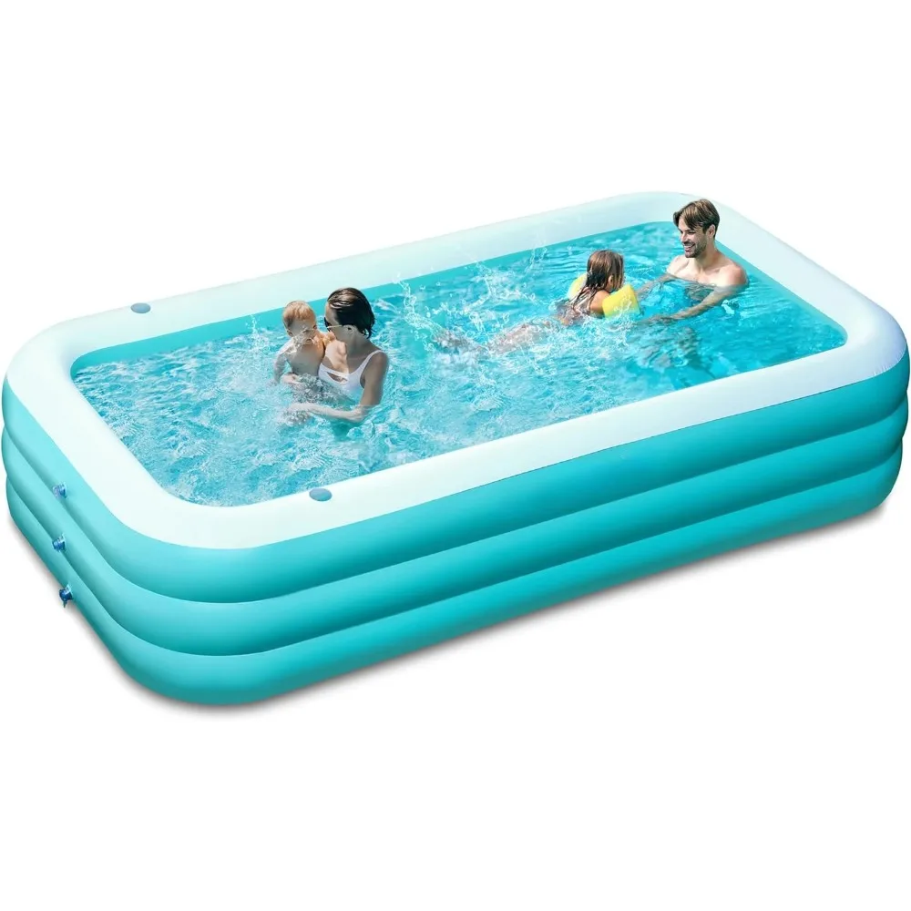 

Inflatable Pool with Seats, 130" x 72" x 22" Full-Sized Inflatable Swimming Pool, Durable Thickened Above Ground Swimming Pool