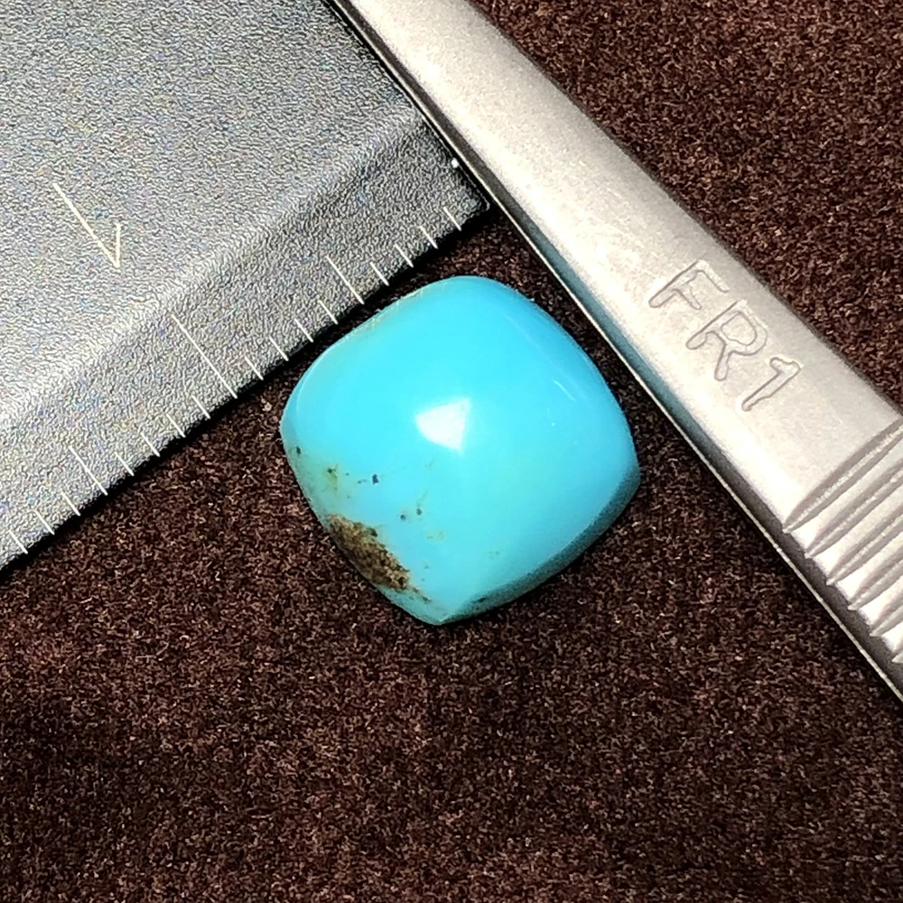 Natural plain 3.29ct square turquoise bare stone pendant bracelet and other jewelry with main stone