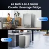 24 Inch Beverage Refrigerator Weather Proof Stainless Steel Beverage Fridge Beverage Cooler for 180 Cans, Built-in/Freestanding 6