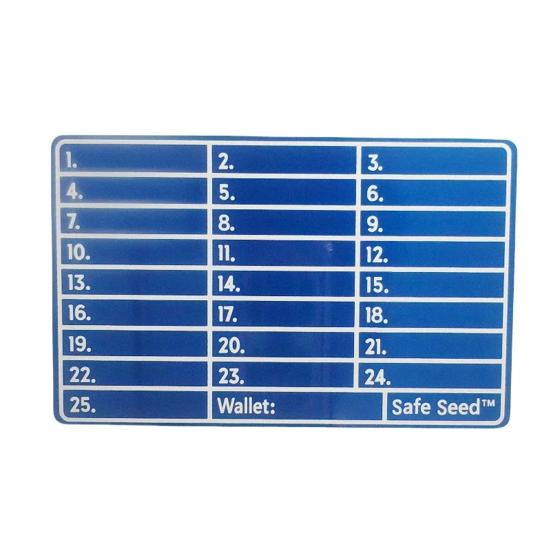 Durable Metal Crypto Seed Storage Plates