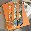 Retro Zebra Floral Print Skinny Silk Ribbon Scarfs Women Hairband Soft Satin Neckerchief Female Bag Ribbons Foulard Neck Ties 4