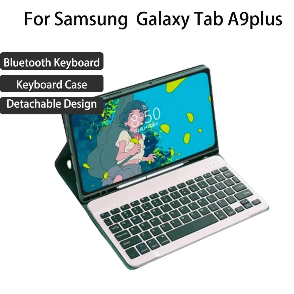 

lightweight design Keyboard Case For Samsung Galaxy TabS9 FE 11 inchBluetooth Wireless leather Keyboard Stand Magnetic Funda