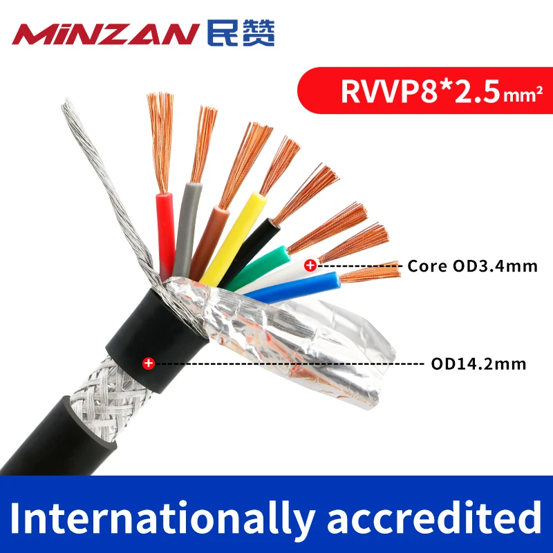 UL2464 차폐 피복 케이블 RVVP 6 7 8 10 12 16 코어 제어 신호 라인 24 22 20 18 17 15 13AWG Altoparlante cavo Audio Filo