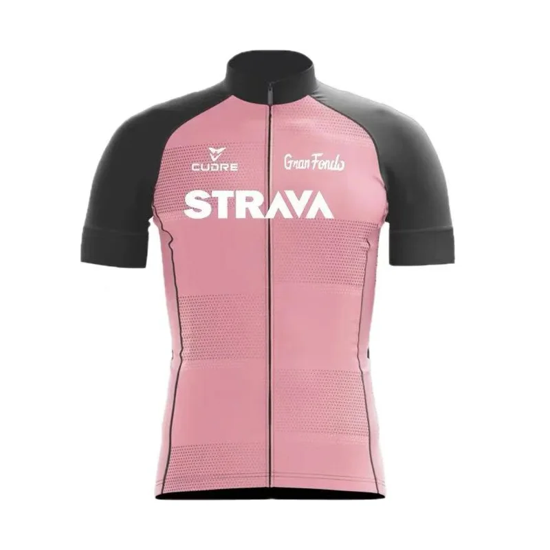 Strava-男性用の通気性のあるサイクリングジャージセット