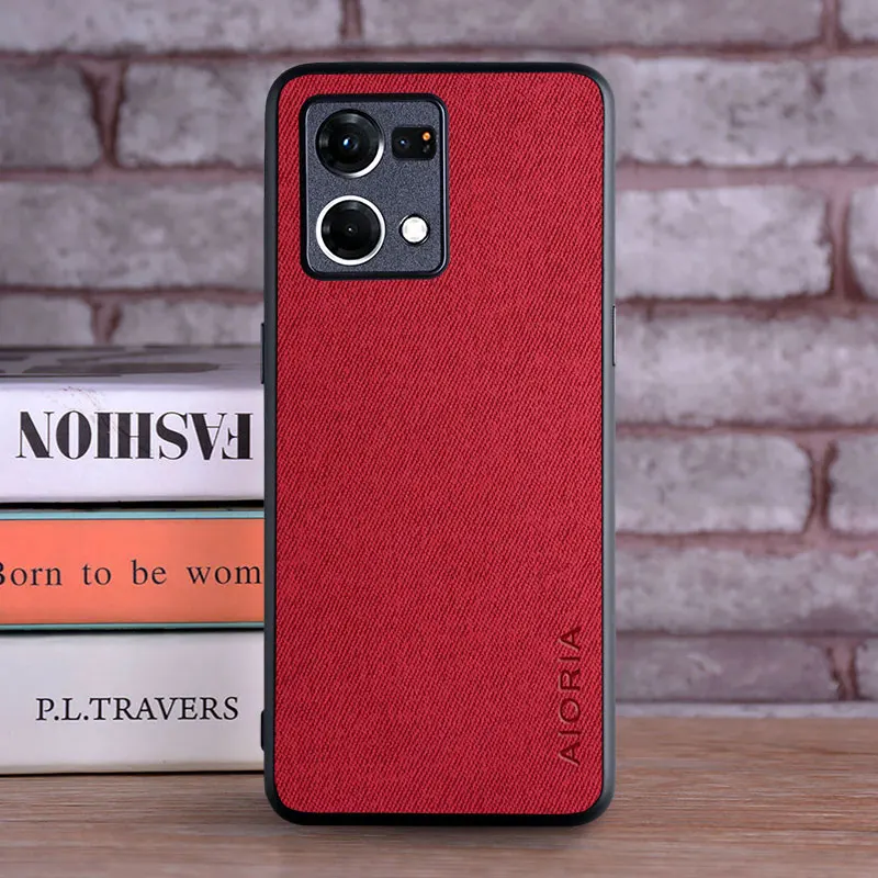 Luxury Textile Leather Skin Soft-Hard Phone Case Cover