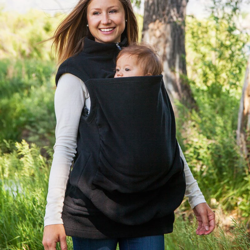 3-in-1 Kangaroo Mother's Coats Multifunctional Sleeveless Childcare Bag Vest Solid Soft Cozy Classic Outdoor Baby Shoulder Strap
