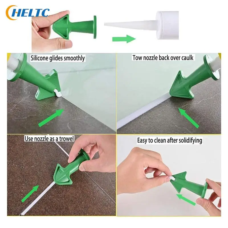 

1/2/3/4pc Silicon Sealant Nozzle Plus Scraper Set Scraper&trowel Caulking Nozzle Applicator Silicone Caulking Finisher Home Tool