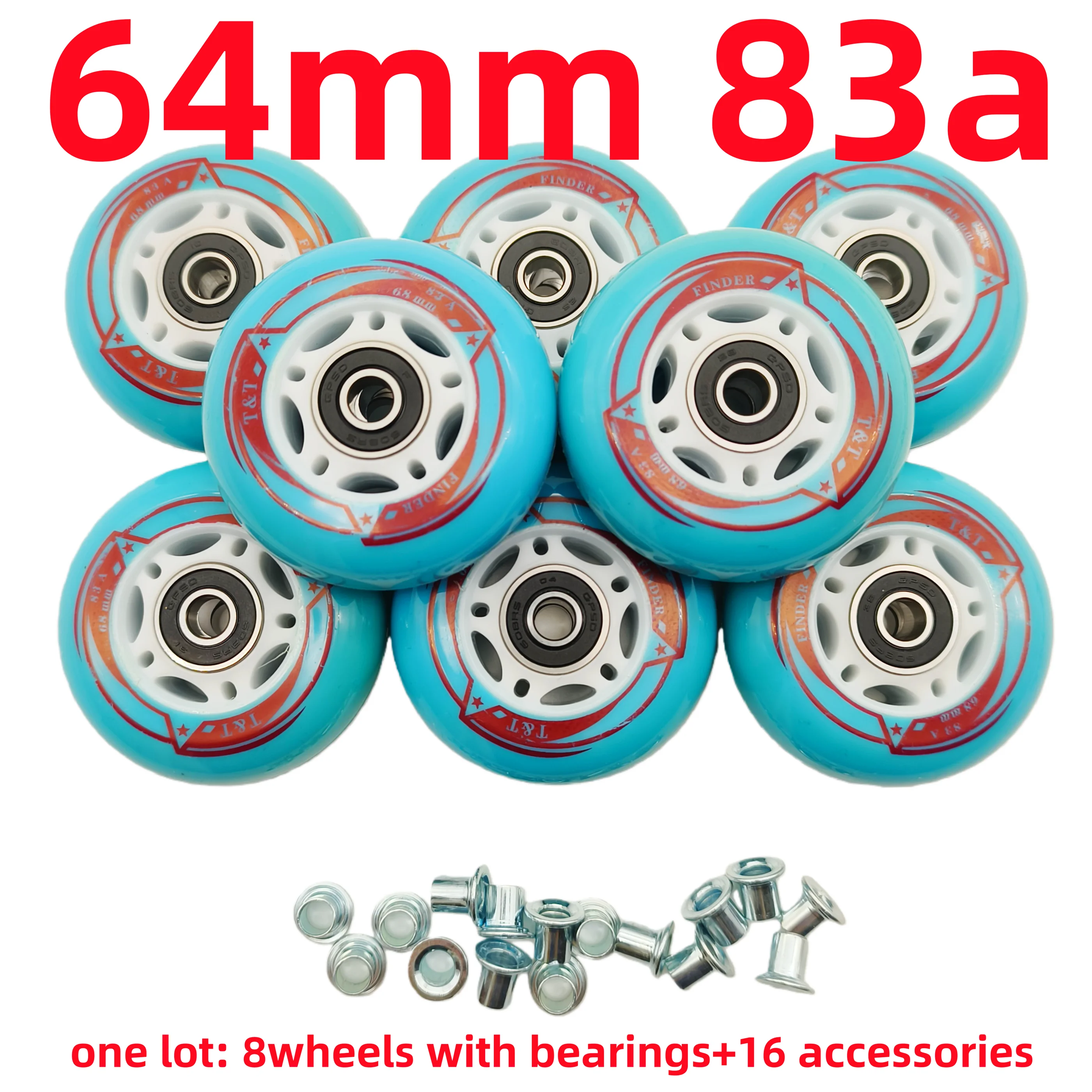 JCCHT Lot De 8 Roues De Roller En Ligne 58 Mm, 64 Mm, 68 Mm, 88 A, Pour