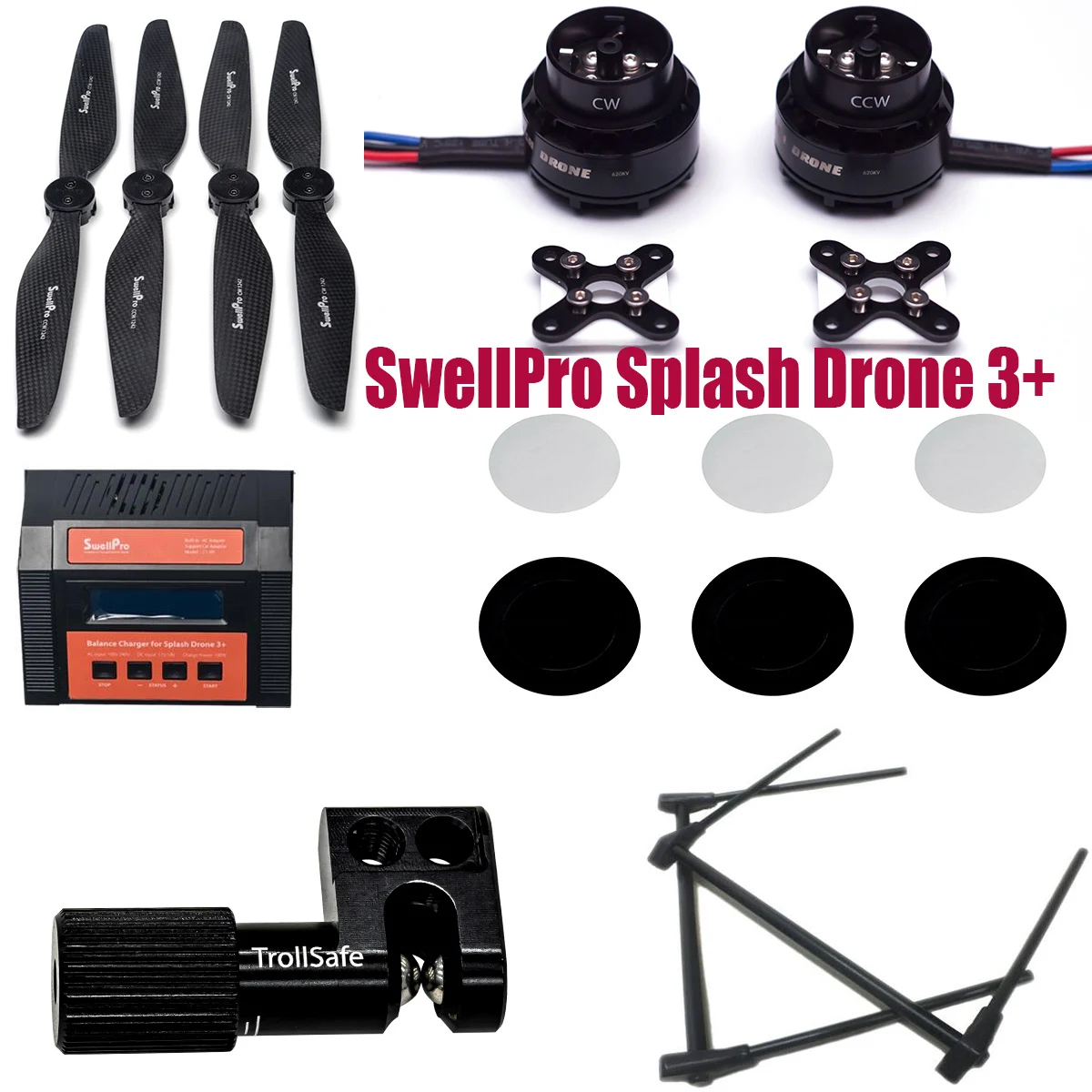 

SwellPro Splash Drone 3+ Fishing Camera Drone Spare parts blade propellers motor Balance Charger high tripod Bait Tractor etc.