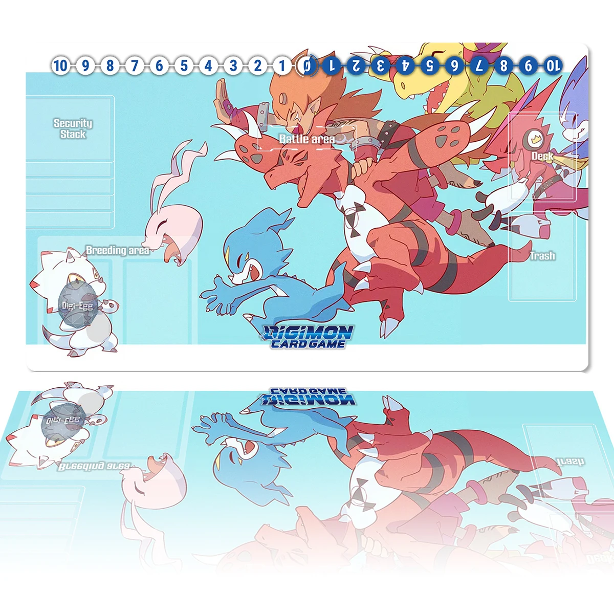 

Digimon Monster Playmat Gammamon Veemon DTCG CCG Board Game Mat Trading Card Game Mat Anime Mouse Pad Duel Desk Pad Zones & Bag