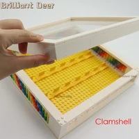 MOC Clamshell Wall Mountable City Figures Display Collection Storage Box Dustproof Plexiglass Board Building Blocks with Stands 6