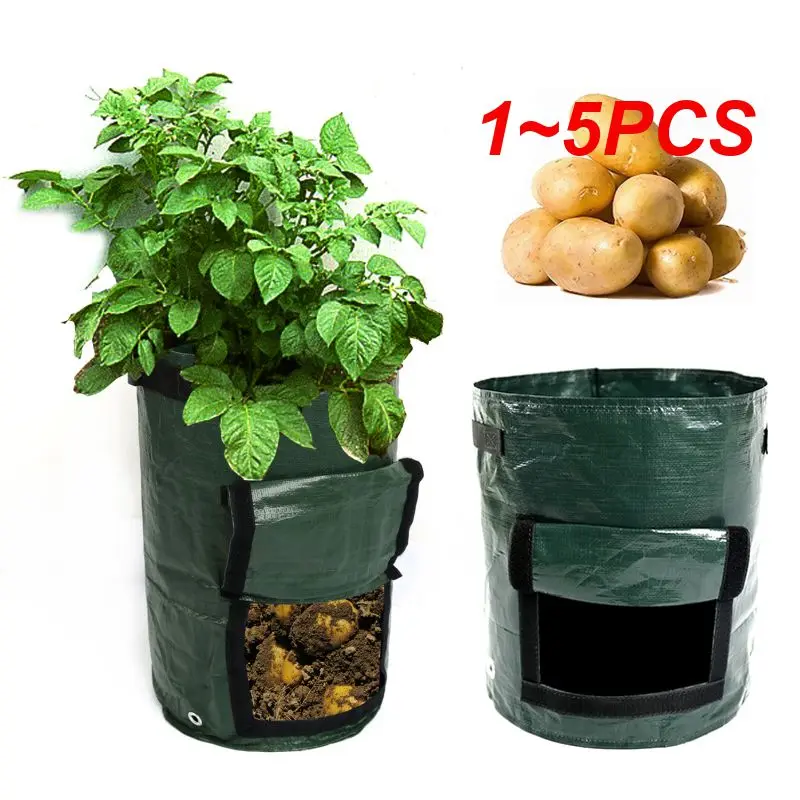 

1 ~ 5 шт. утолщенный садовый горшок, инновационный компактный экологически чистый высокоэффективный прочный 12-галлоновый пакет для выращивания картофеля