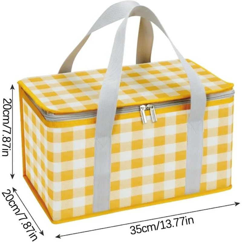Outdoor Picnic Basket with Waterproof and Thermal Insulation Large Capacity Lunch Cooler Bag for Camping and Portable Storage