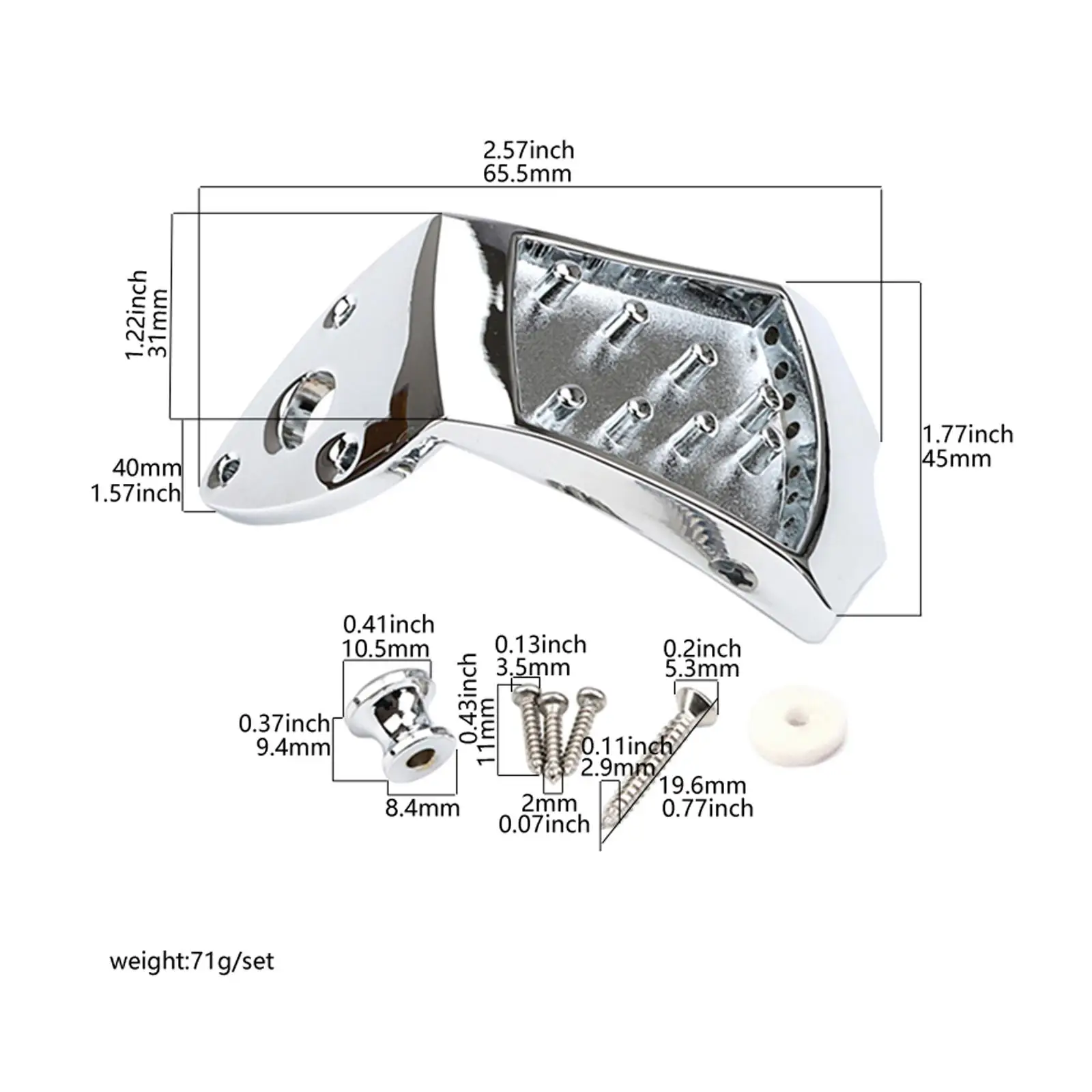 Mandolin Tailpiece for 8 String Arched Top Mandolin Musical Instrument Parts