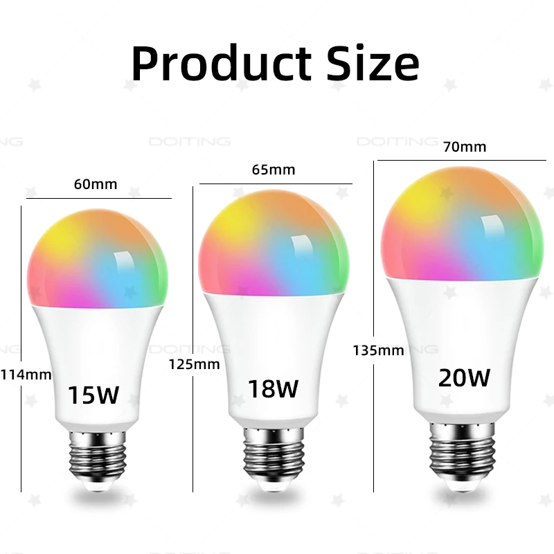 WiFi RGBCW Smart Dimmable LED Bulb (E27, 220V) 3