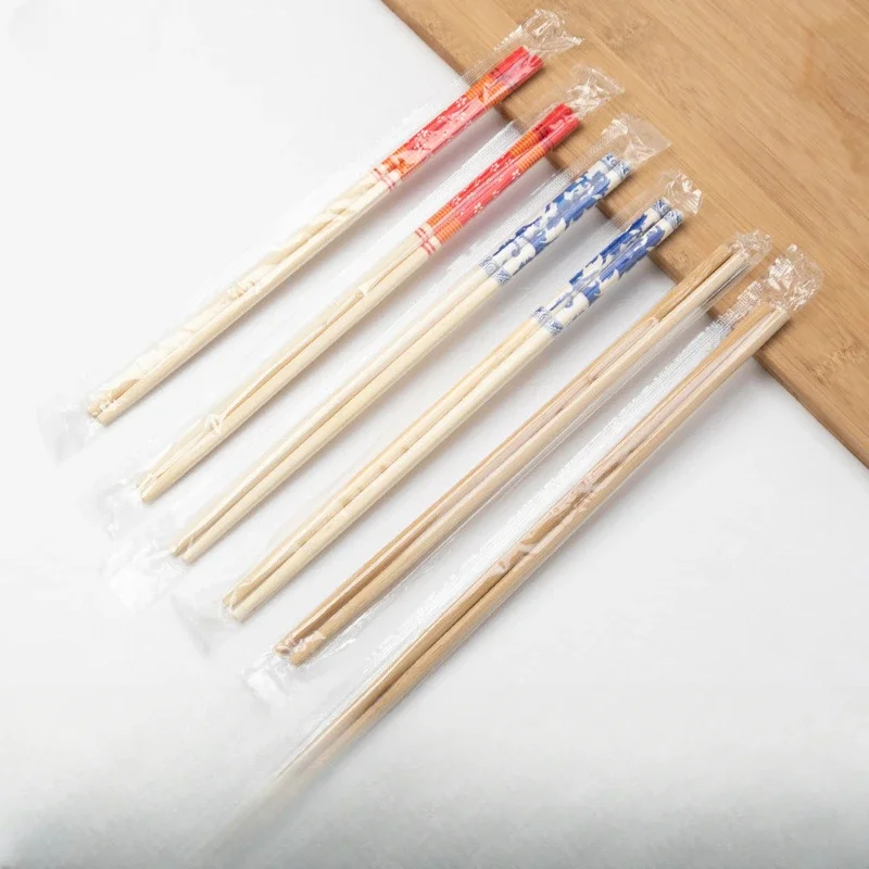 Disposable ConvenientChopsticks CommercialIndependent PackagingCarbonized Chopsticks Blueand White BambooChopsticks