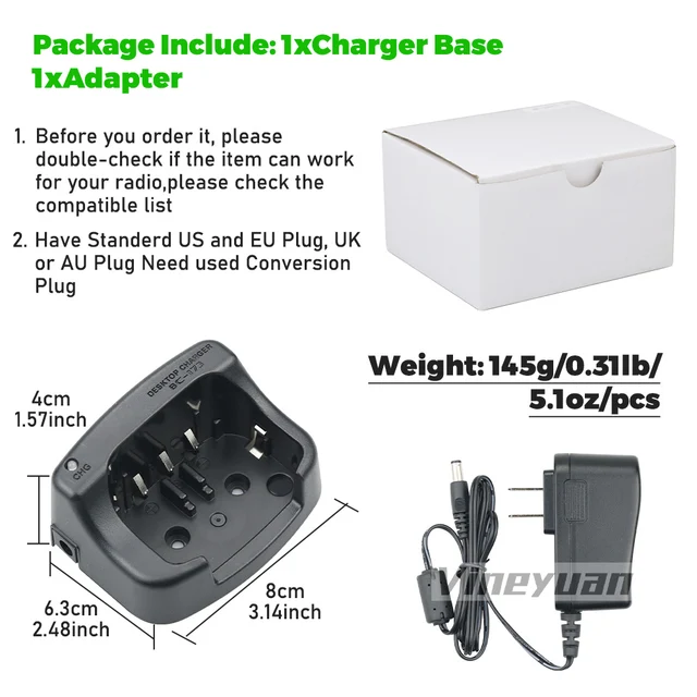 Caricabatterie Da Tavolo Per Radio Icom - Compatibile Con IC-M2A, IC-GM1600 E Batterie BP-224/252/234