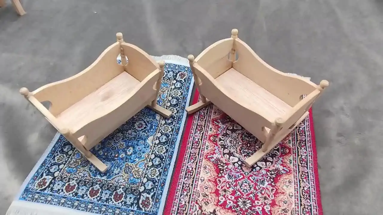 Rocking Cradle Wooden Baby Crib Amazon Doll Crib 1Pcs DollHouse