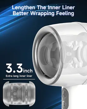 Automatic Male Masturbator Cup Smart Pressure-Sensing Intense Frequency Dual Open-Ended Pocket Pussy Penis Trainer Adult Sex Toy 2