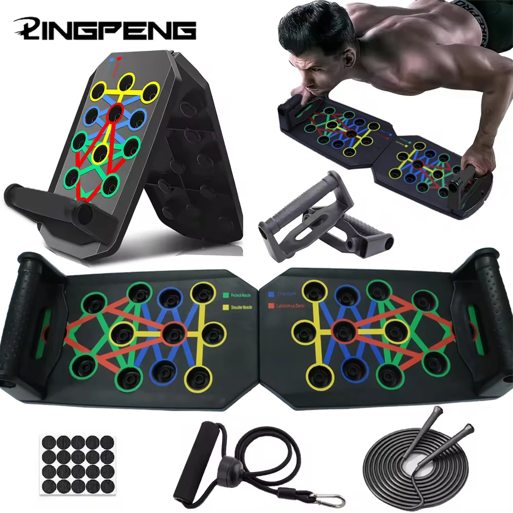 Push Up Board Portable Multifunctional With Handles Foldable Fitness Equipment For Chest Abdomen Arms And Back Training