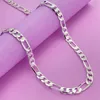 wholesale Noble Mens 6MM flat Cuban chain 925 Sterling silver Necklace Fashion Jewelry for women men solid party wedding gift 1