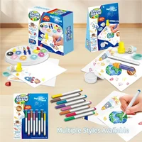 Magic Light Brush Drawing Set for Kids Mess Free LED Painting Station with Graffiti Seals and Coloring Pages Montessori Toys 2