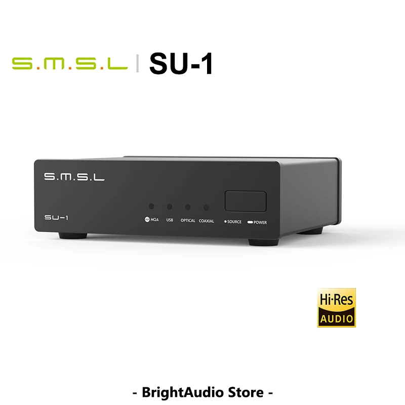 SMSL-SU1 MQA Áudio DAC Hi-Res HiFi Mini Desktop Decodificador, MQA-CD, AK4493S, XMOS, PCM768, DSD512, Entrada USB, Android, iOS, WIN7, 8, 10, 11, SU-1