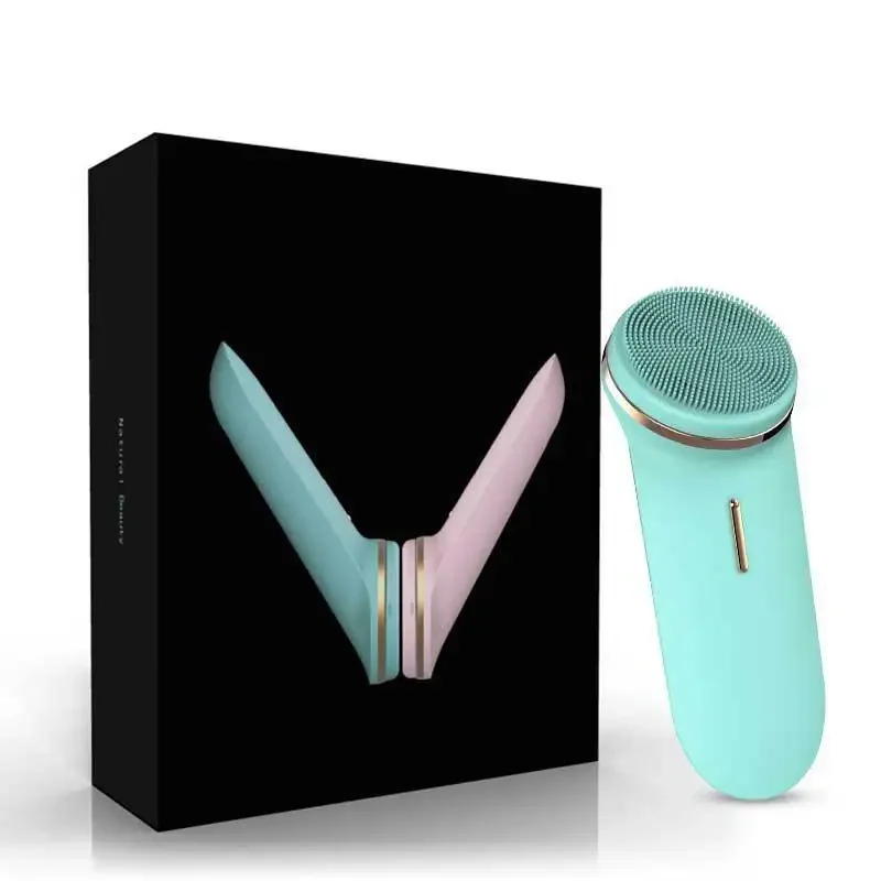 Two-In-One Clean Skin Beauty Facial Wash Brush Electric Cleaning Device Pore Cleansing Beauty Sono Vibrating Facial Cleaner
