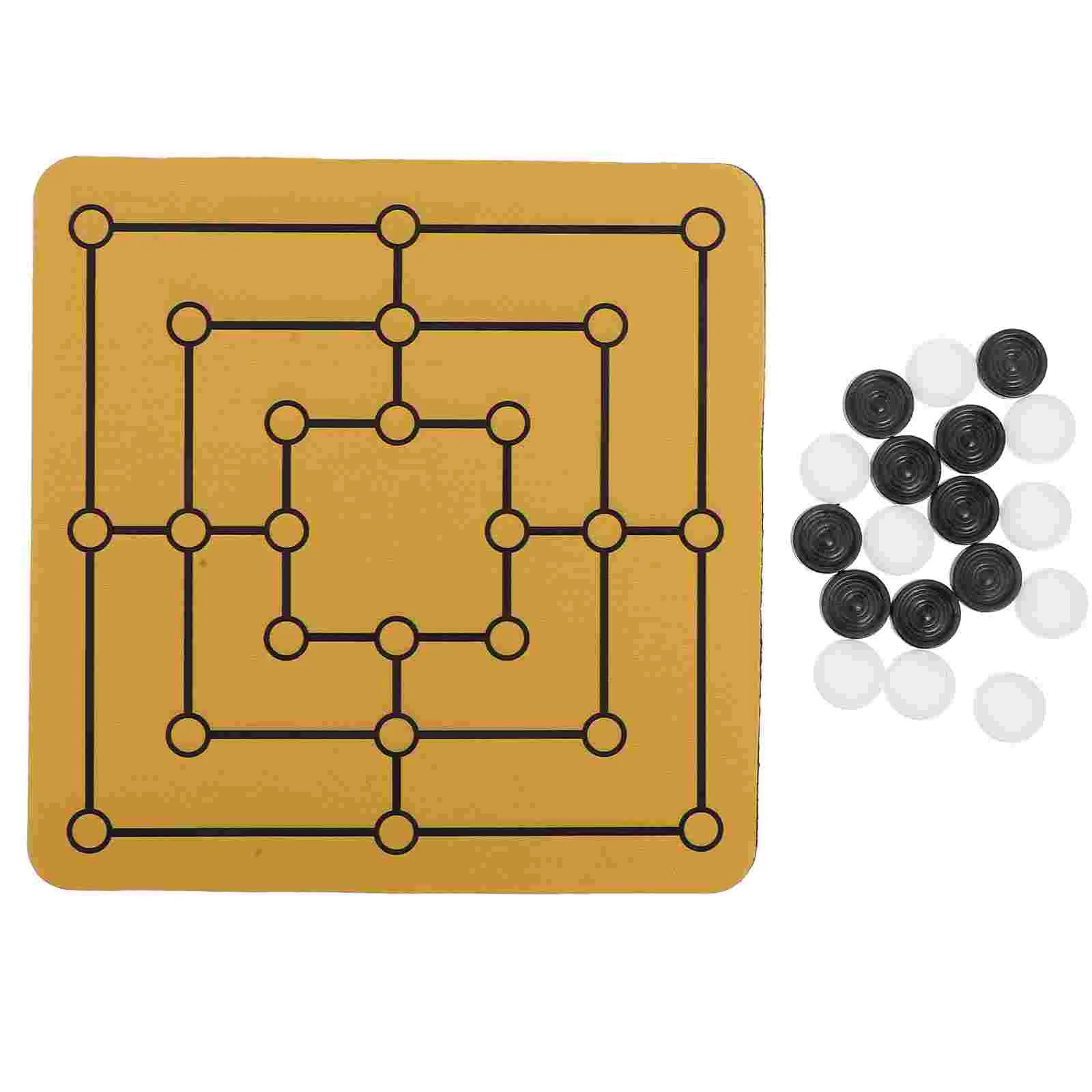 Portable Nine Mens Morris Chessboard Strategy Game Rubber Mouse Pad Tabletop Board Games Chess Games Entertainment