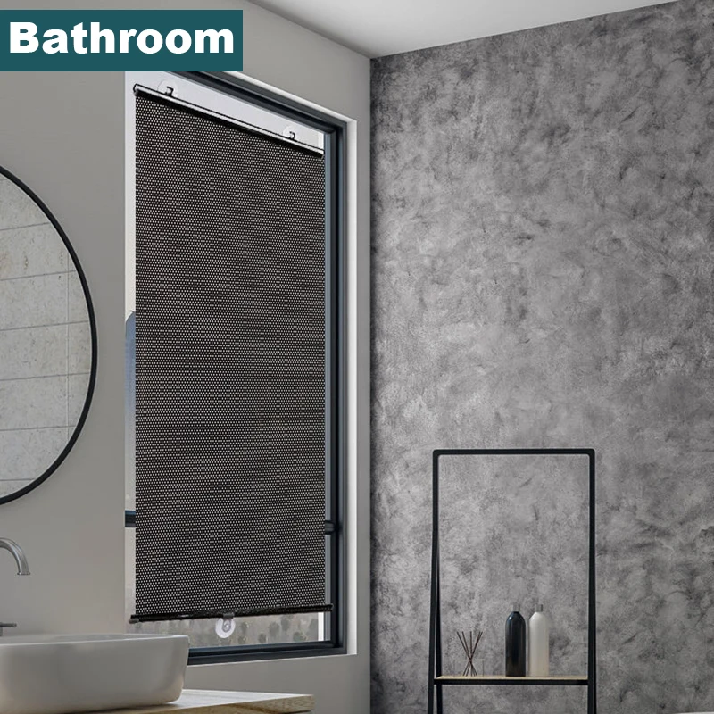 Roller Blinds Universal Roller Blinds Suction Cup Sunshade Blackout Curtain Car Bedroom Kitchen Office Window Sun-shading Curtains Nail-free