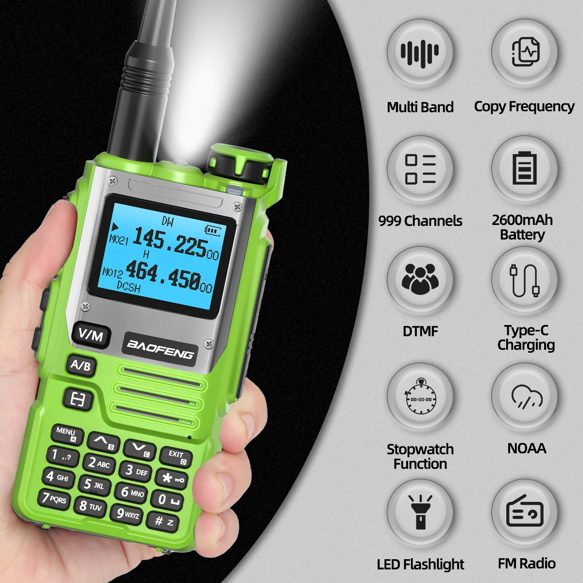 Baofeng UV-K61 Walkie Talkie Multi Band Wireless Copy Frequency 999CH Type-C UHF VHF DTMF NOAA FM UV-5R Upgraded UV-K6 Ham Radio 2