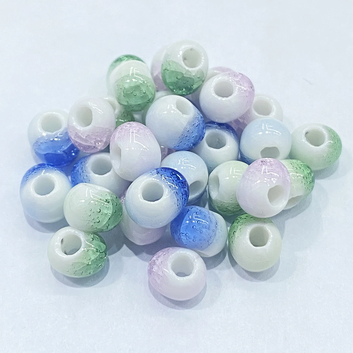 Vibrant 50-Color Ceramic Spacer Beads Set for DIY Jewelry and Crafts
