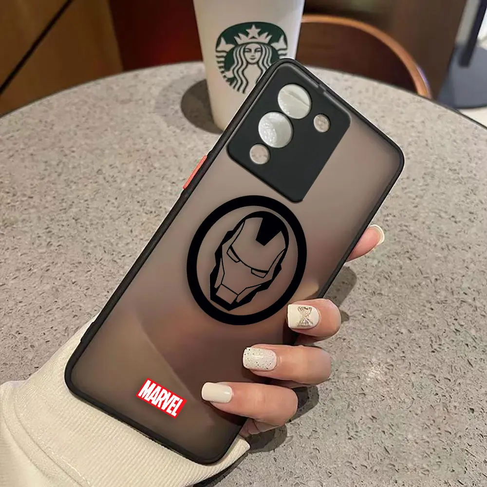 thumbnail image 1 of Funda mate para infinix NOTE 12 G96 11 10 8I 8 7 SMART 4 SPARK 8 8P 5 6 PRO S5 Funda Coque Shell Marvel Logo Lron Spider-Aan, 1 of 5