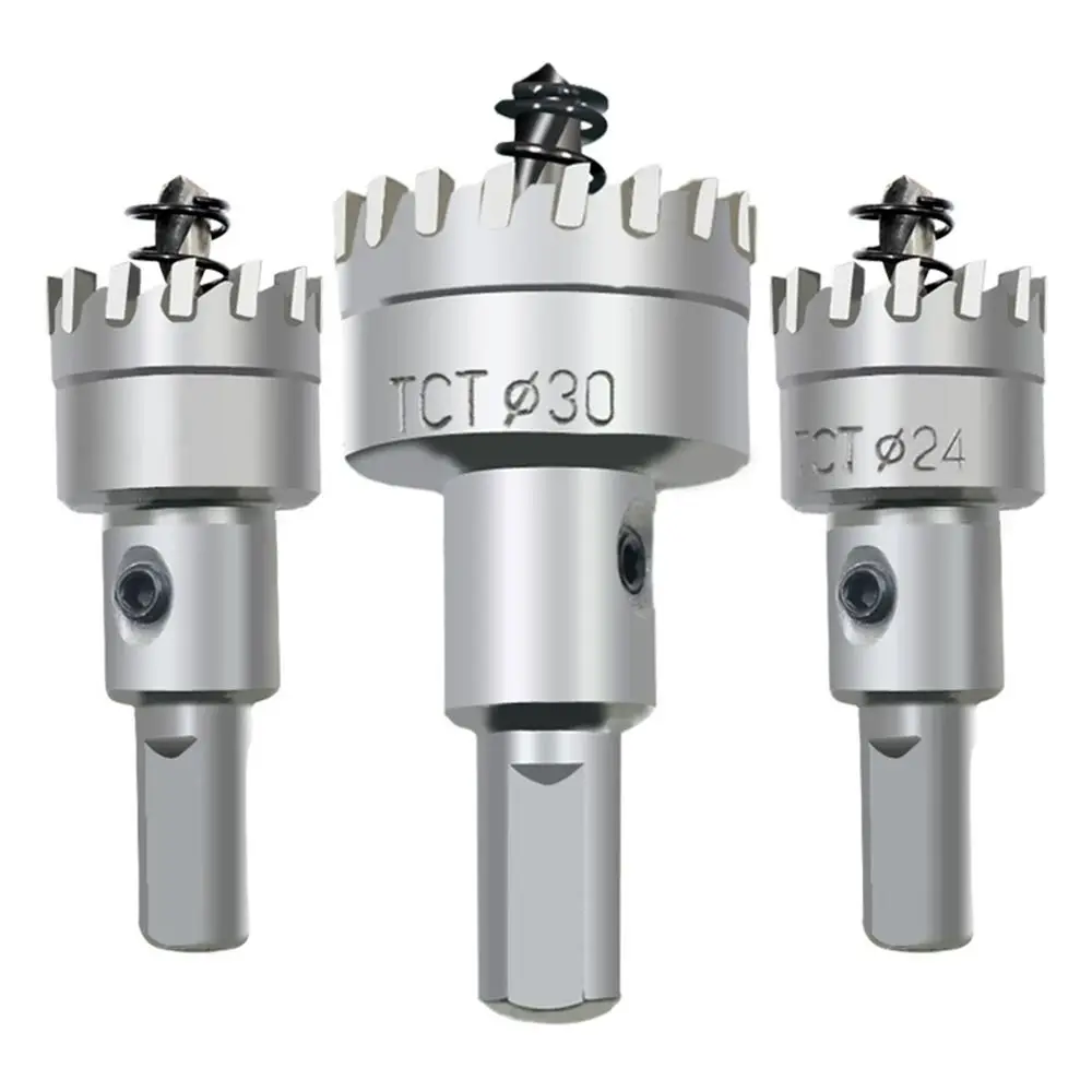 Silver Alloy TCT Hole Saw Drill Bit 16-35mm for Metal Pipe