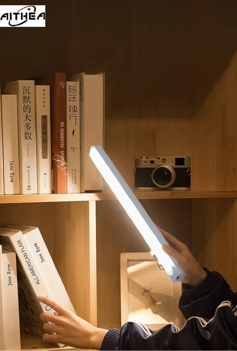 Rechargeable Motion Sensor LED Bar Lights - Dimmable Night Lamp for Cabinets and Kitchens