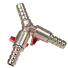 Y Type 3 Way Shut Off Ball Valve With Clamp Fitting Hose Barb Fuel Gas 10MM 4