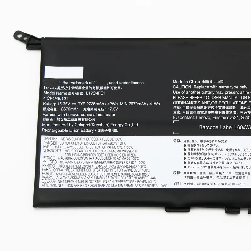 Original quality Battery For 730S-13IWL S730-13IWL L17M4PE1 L17C4PE1 15.36V 42Wh