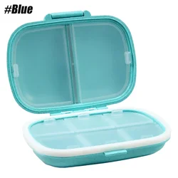 Compact Travel Pill Organizer - 8 - Compartment Portable Medicine and Vitamin Storage Case (Blue)