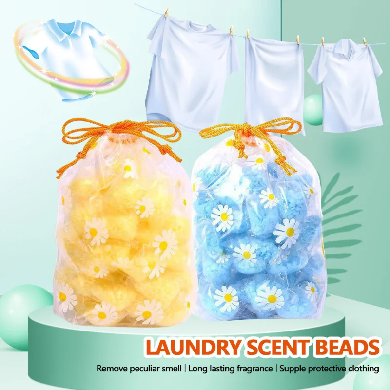 10Pcs Fresh Rose Lavender Fragrance Beads Soft Clothing Diffuser Perfume Laundry Beads Scent Booster In-Wash Clean Clothes