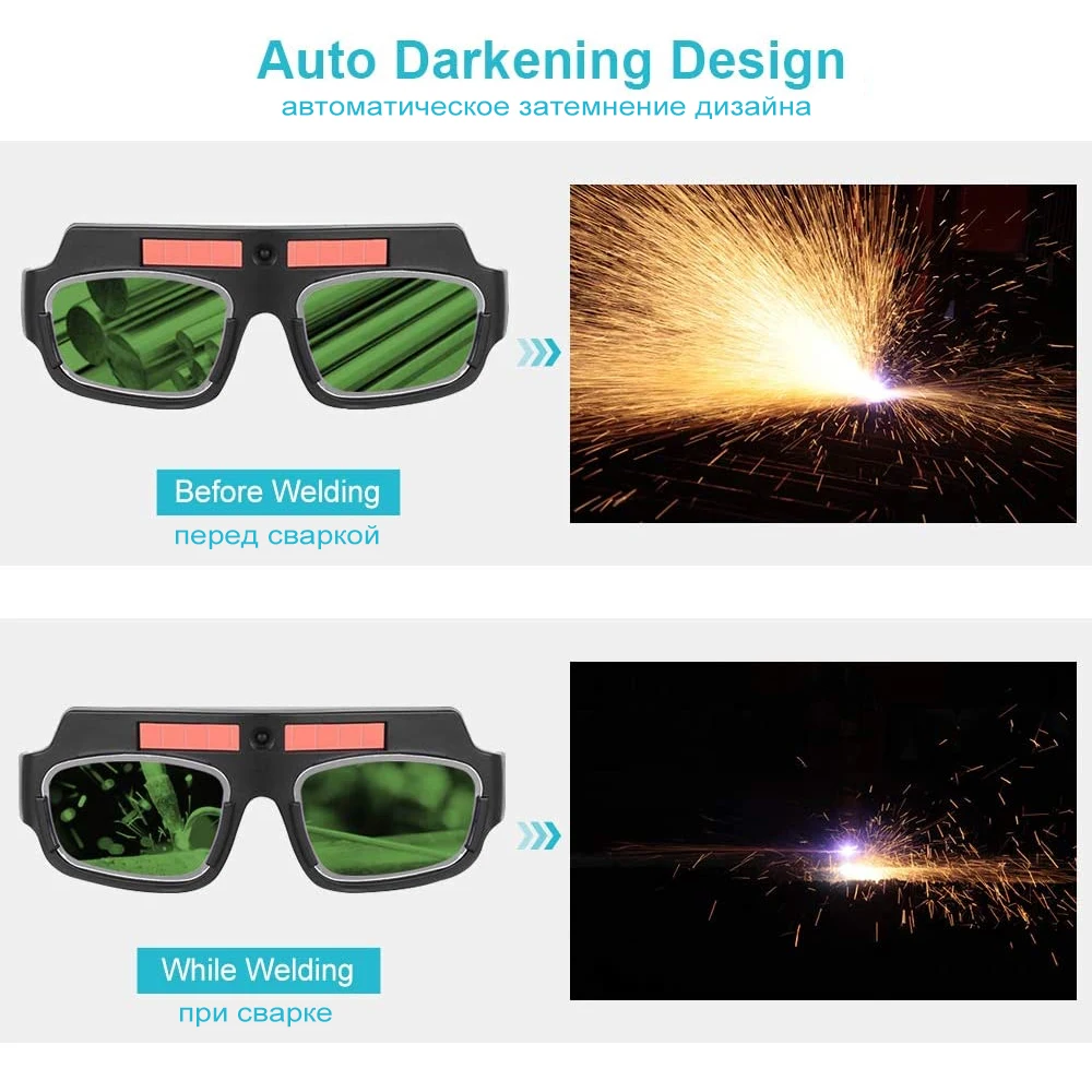 Solar Automatic Dimming Welding Glasses, Welding Helmet, Household Anti-glare Glasses, Special Arc Welding Machine Goggles Tool 6